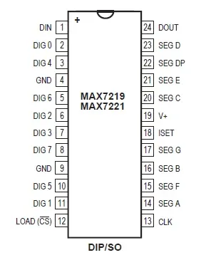 MAX7219 LED Display Driver IC: Pinout, Applications, and Circuit Diagrams