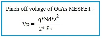 MESFET Pinch-Off Voltage Calculator