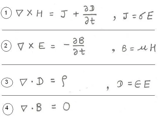 Maxwell electromagnetic equations