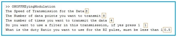 ON OFF Keying (OOK) MATLAB Code