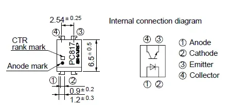 PC817 pin diagram