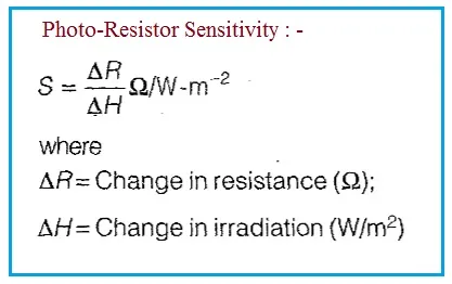 Photoresistor Sensitivity Formula and Calculator