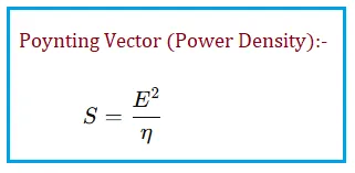 Poynting Vector Power Density Formula