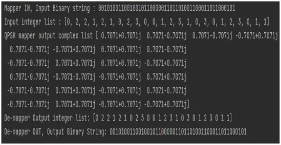 QPSK mapper and demapper python output