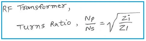 RF Transformer Calculator