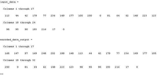 RS encoder input output
