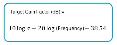 Radar Target Gain Factor Calculator