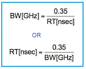 Rise Time to Bandwidth Calculator | BW to RT Converter