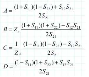 Convert S-matrix to abcd matrix