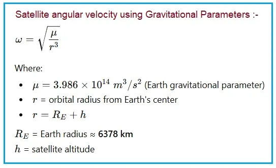 Satellite Angular Velocity formula using gravitational parameters