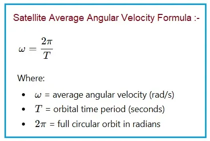 Satellite Angular Velocity Formula