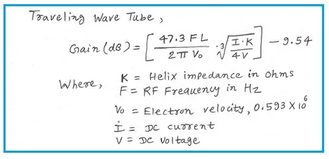 Traveling Wave Tube (TWT) Gain Calculator & Formula