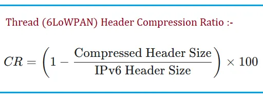 Thread 6LoWPAN Header Compression Ratio Calculator & Formula