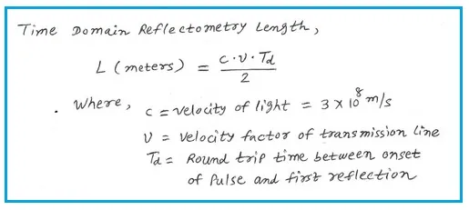 Time Domain Reflectometry length equation