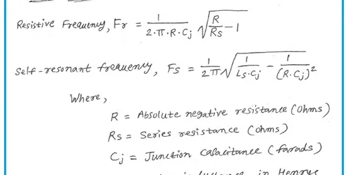 Tunnel Diode Calculator: Resistive and Self-Resonant Frequency