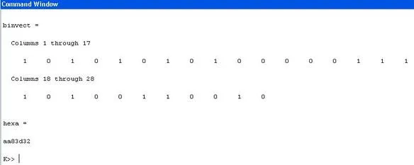 Binary to Hexadecimal Conversion in MATLAB