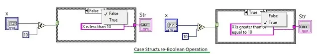 case structure boolean operations in labview