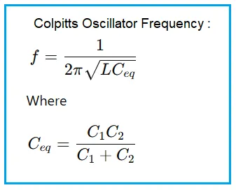 Colpitts Oscillator Formula & Frequency Calculator
