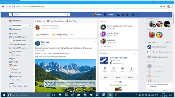facebook web page