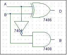 half substractor schematic