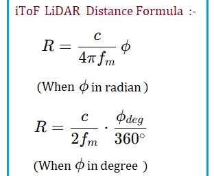 iToF Distance Calculator | Indirect Time of Flight Formula