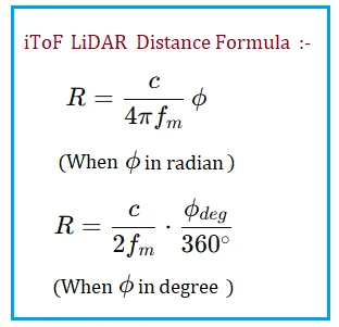 iToF Distance Calculator | Indirect Time of Flight Formula