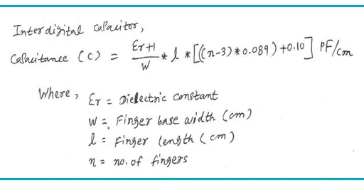 Interdigital Capacitor Calculator