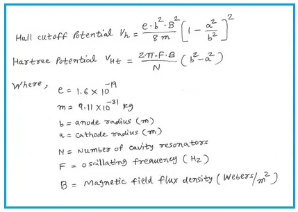 Magnetron Calculator | Hull Cutoff & Hartree Potential formula