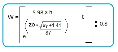 Microstrip Width Calculator and Formula