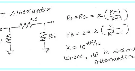Pi Attenuator Calculator and Formula