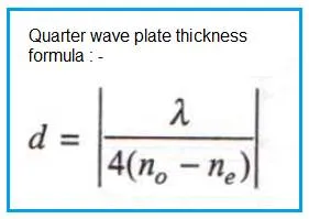 Half & Quarter Wave Plate Thickness Calculator