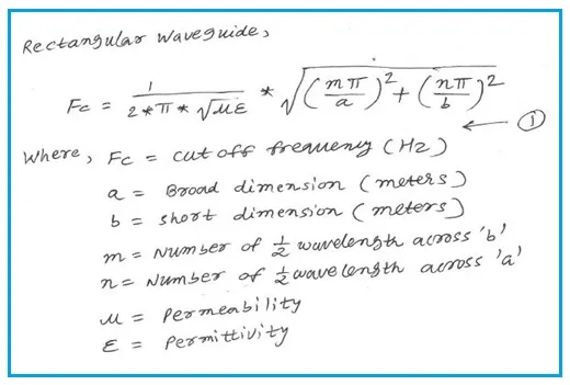 rectangular waveguide generic formula