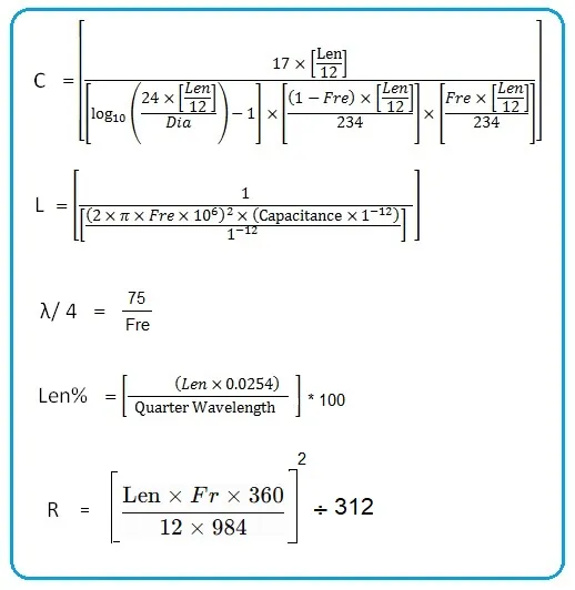 whip antenna formula