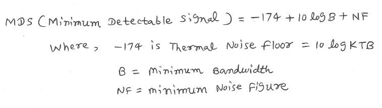 MDS, Minimum Detectable Signal equation