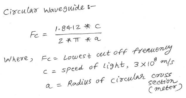 circular waveguide cutoff frequency