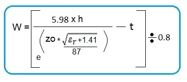 microstrip width formula