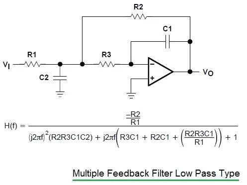 multiple feedback filter low pass type