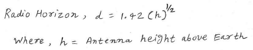 radio horizon calculator equation